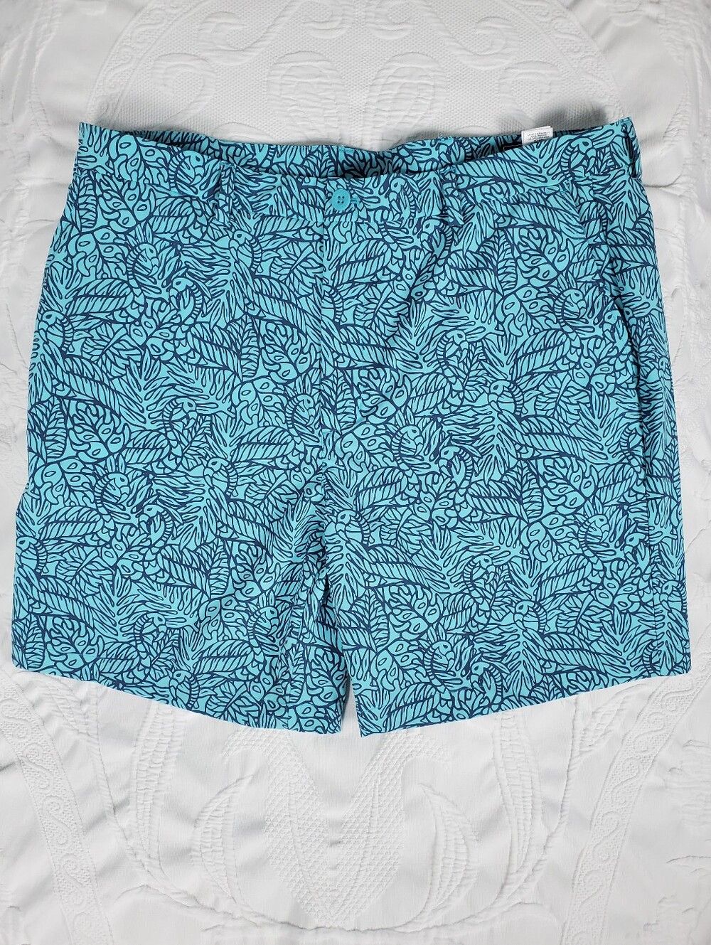 Vineyard Vines Teal & Navy Tropical Performance Golf Shorts Size 40